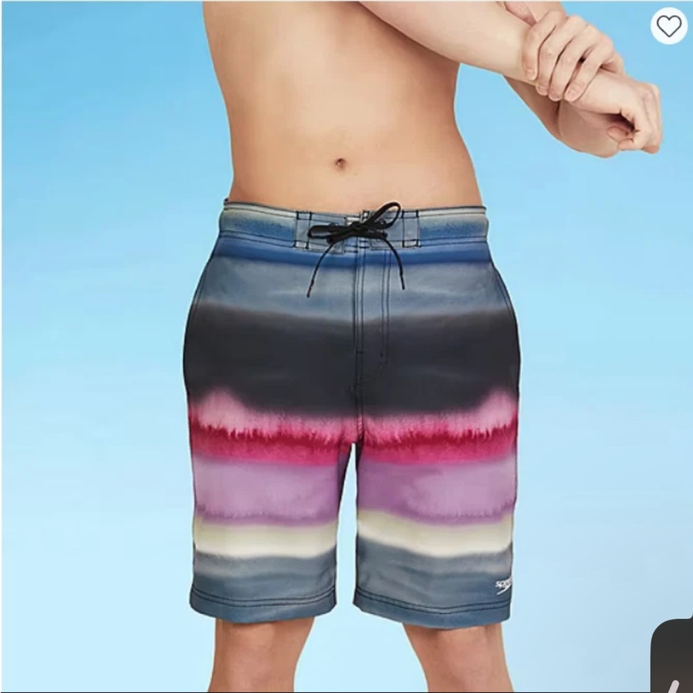 Speedo Men's Gradient Swim Shorts - Blue, Pink, Black